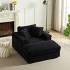 43.3"Corduroy Single Sofa With Back Pillow,Chaise Sofa,2 Toss Pillows And A Ottoman,Comfy Sofa Deep Seat Couch For Living Room-Cuddlewood - 2 of 4
