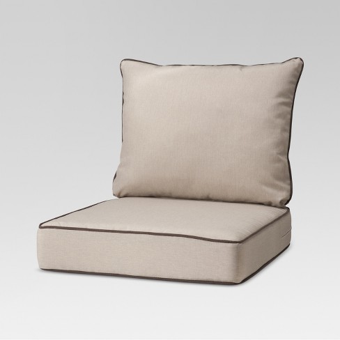 Rolston 2pc Outdoor Replacement Chair Cushion Set Beige Brown