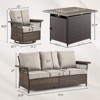 Belord Outdoor Furniture Set with Fire Pit Table - 4 Pieces Patio Furniture Set with Outdoor Couch Swivel Patio Chairs and 50000BTU Fire Pit - 2 of 4
