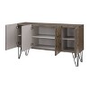 Charlotte 4 Door Credenza Brown - Treasure Trove Accents: Mid-Century Design, Acacia Wood, Fixed Shelves - 3 of 4