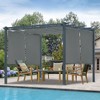 Aoodor 10 x 10 ft Outdoor Pergola with Retractable Canopy, Aluminum Frame, 4 Pieces Patio Sun Shade Shelter for Backyard, Deck - 2 of 4