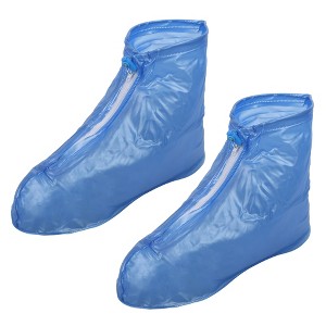 Unique Bargains Waterproof Reusable Rain Shoe Covers Ankle high top Boots Non-Slip Pair - 1 of 4