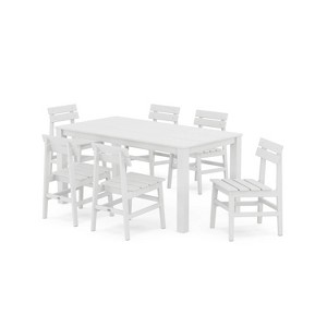 POLYWOOD 7pc Modern Studio Plaza Chairs and Parsons Table Outdoor Patio Dining Set - 1 of 1