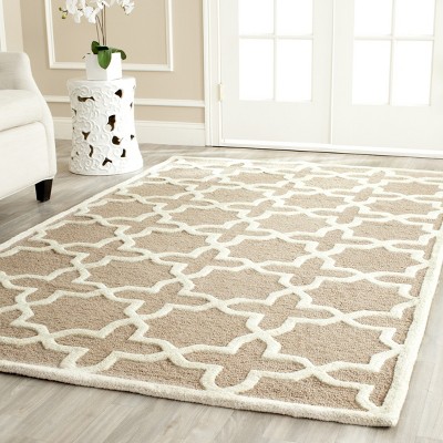 Ivory and Beige Hand-Tufted Wool Area Rug, 9' x 12'