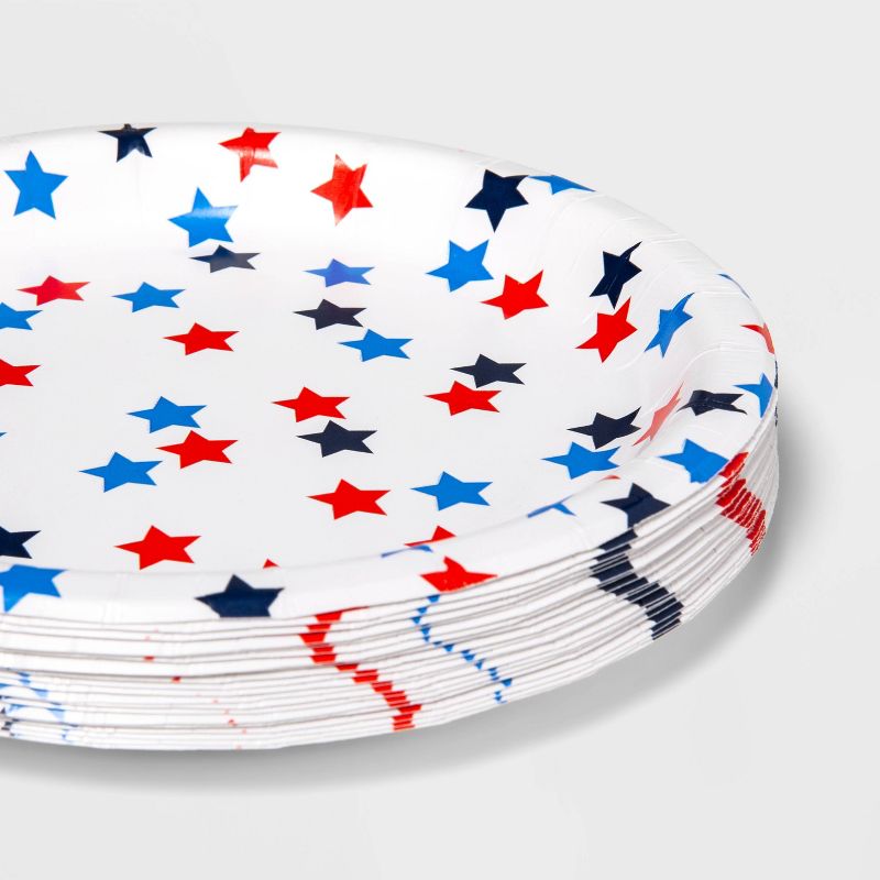 20ct 6.75&#34; Paper Snack Plates Stars Red/Blue - Sun Squad&#8482;, 3 of 4