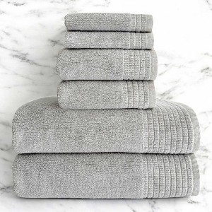 BedVoyage 6pc Viscose from Bamboo Luxury Spa Bath Towel and Hand Towel with Washcloth Set - 1 of 4