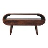 35" Solid Mango Wood California Circular TV Stand with 2 Drawers, Open Slot, and Nordic Legs for Living Room and Bedroom - 4 of 4
