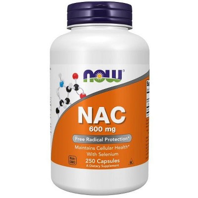 NAC N-Acetyl Cysteine 600 mg, with Selenium by Now Foods  -  250 Capsule