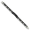 Black Bow Jewelry Stainless Steel & Black Plated Cross I.D. Bike Link Bracelet, 9 Inch - 2 of 4