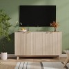 Fluted Cabinet with Storage, Buffet Sideborad with 4 Doors, Kitchen Buffet Storage Accent Cabinet w/ Shelves for Living Room, Entry, Hallway, Natural - 2 of 4