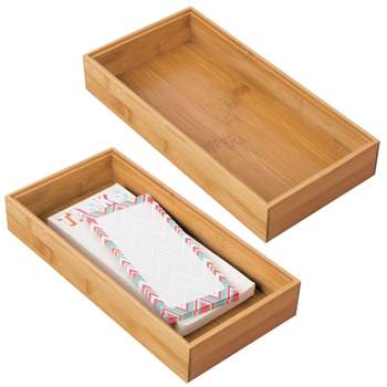 Juvale 2-Drawer Small Vintage Style Wooden Storage Organizer for  Accessories - Rustic Decorative Box for Office