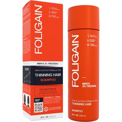 Foligain Triple Action Shampoo for Thinning Hair for Men with 2% Trioxidil - 8oz