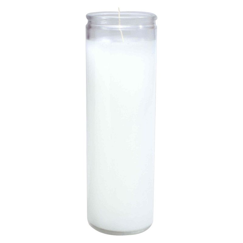 11.3oz Unscented Glass Jar Candle White - Continental Candle, 1 of 5
