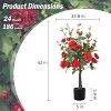Set of 2 Artificial Rose Trees with Green Leaves, Suitable for Living Room, Office, Home, and Outdoor/Indoor Decoration, 4FT - 3 of 4
