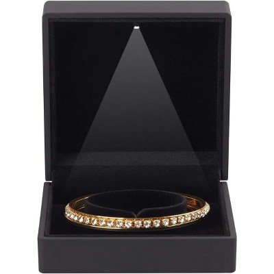 Luxury LED Light Jewelry Bangle Box Storage Case Organizer Holder for Wedding, Engagement, Proposal