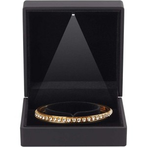 Luxury LED Light Jewelry Bangle Box Storage Case Organizer Holder for Wedding, Engagement, Proposal - 1 of 4