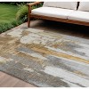 Ivory And Gold Abstract Washable Indoor Outdoor Area Rug - 2 of 4