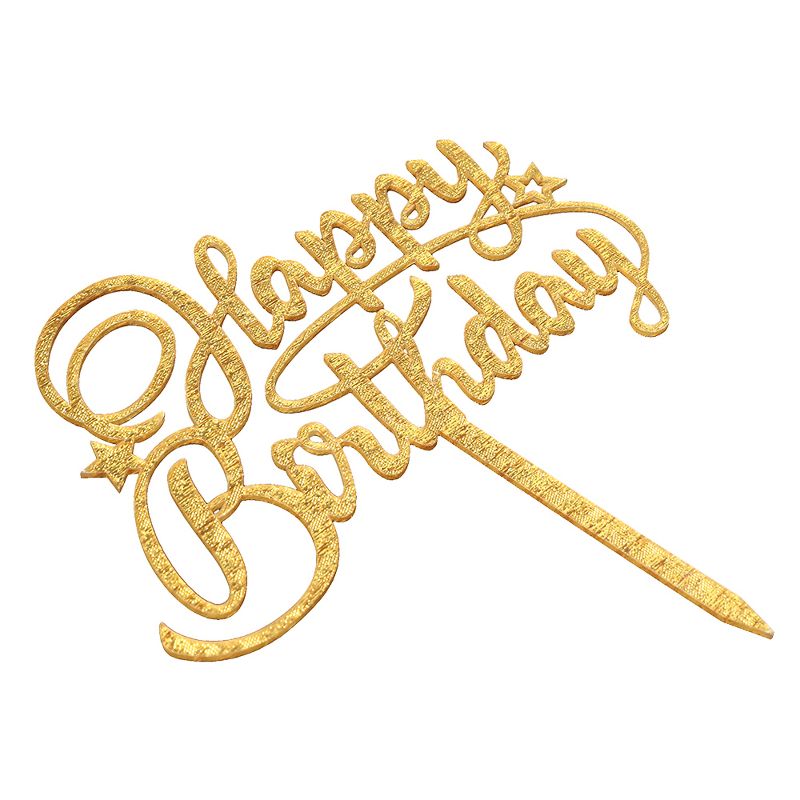 O'Creme Gold 'Happy Birthday' with Stars Cake Topper, 2 of 3
