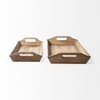 HomeRoots Set Of 2 Natural Brown Wood With Grains And Knots Highlight Trays - 4 of 4