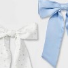 Girls' 2pk Flower Satin Bow Hair Clips - art class™ Blue/White: Fashion Accessory for All Hair Types, Ages 10-12 - 4 of 4
