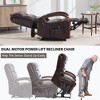 PAGED Power Lift Recliner Chair, Heating Massage Chair with Wood Armrests and Side Pocket, Chenille Accent Chair for Bedroom, Living Room - 3 of 4