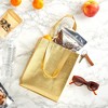 Sparkle and Bash 20 Pack Medium Reusable Tote Bags with Handles, Metallic Gold Grocery Shopping Bags, 10 x 8 In - 3 of 4