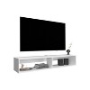 Vynxaria Modern TV Stand 10.4" H with 2 Shelves, Elegant White Finish - 4 of 4
