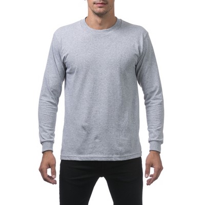 Pro Club Men's Relaxed Fit Comfort Cotton Long Sleeve Crew Neck T-Shirt