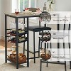 Jojoka Bar Table Set for 2,3-Piece Dining Table Set with Storage Shelf,Cup Holder and Rack for Small Space - 3 of 4