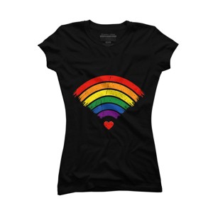 Adult Design By Humans Wifi Spreading Love Heart Pride By Belugastore T-Shirt - 1 of 2