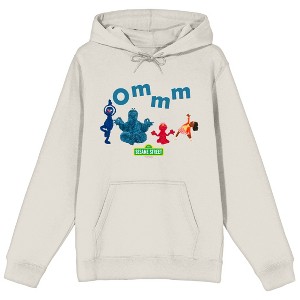 Sesame Street Characters Meditating Long Sleeve Sand Adult Hooded Sweatshirt - 1 of 2