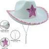 4E's Novelty 2 Sets White Cowgirl Hat with Pink Star & Sunglasses – Sparkly Costume - 2 of 4