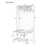 FURNIinspire Hall Trees Clothes Rack Coat Rack With 6 Hooks, Hinged Lid, Shoe Storage, Hat Rack, Entryway Bench For Hallway, Brown, 16.5"*33.5"*68.9" - 3 of 4