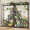 Tribesigns 70.9" Tall Plant Stand, 7-Tier Large Plant Shelf with 5 S-Hooks, Industrial Wood Flower Stand Display Rack - 4 of 4