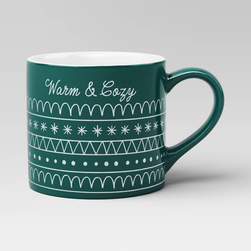 16oz Stoneware Christmas Warm and Gingerbread Man Mug -Wondershop™: Holiday Drinkware, Microwave & Dishwasher Safe