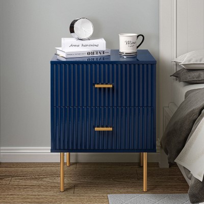 Ceandro Contemporary Classic 2 Drawer Nightstand|ARTFUL LIVING DESIGN-WHITE