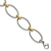 Chisel Stainless Steel Polished Yellow IP-plated Open Link 7.5" Bracelet with 1" Extension - 2 of 3