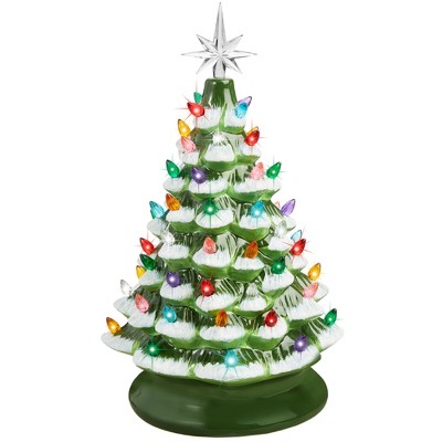 Best Choice Products 15in Ceramic Christmas Tree, Pre-lit Hand-Painted Holiday Decor w/ 64 Lights