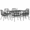 vidaXL Garden Dining Set Black PE rattan Medium Removable Covers - 2 of 4