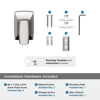 Brushed Nickel Single Prong Wall Hook