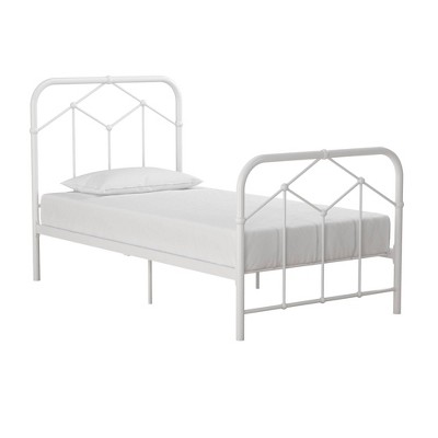 Twin Francis Farmhouse Metal Bed White, Willow Queen Bed Frame Fantastic Furniture