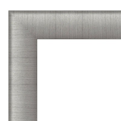 Elegant Brushed Pewter 41" x 29" Non-Beveled Wall Mirror