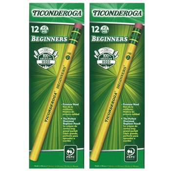 Ticonderoga® Beginners® Pencils with Eraser, 12 Per Pack, 2 Packs