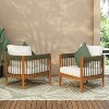 Christopher Knight Home Clifton Patio Rustic Acacia and Rope Upholstered Club Chair with Curved Back (Set of 2) - 2 of 4