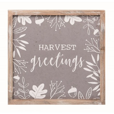 Transpac Wood Multicolor Harvest Greetings Decor