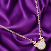 Slickblue Reversible Holiday Reindeer Pendant Necklace – CZ Stones, 16” Adjustable Chain, 3 Color Options - 4 of 4