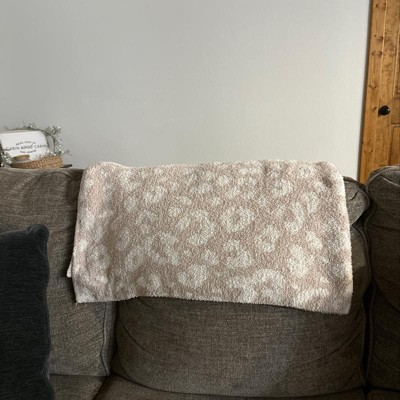 Cozy Feathery Knit Cheetah Throw Blanket Beige - Threshold™ : Target