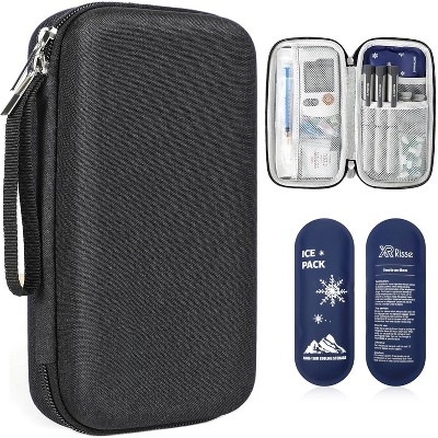 Insulin Cooler Travel Case with 2 x 90g TSA Approved Ice Packs, Medication Insulated Cooling Bag