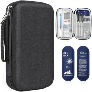 Insulin Cooler Travel Case with 2 x 90g TSA Approved Ice Packs, Medication Insulated Cooling Bag - 1 of 4