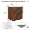 APRILSOUL Bathroom Vanity, Mid-Century Wall Mounted Floating Cabinet with 2 Closing Doors, Wood Grain Texture, Walnut - 2 of 4